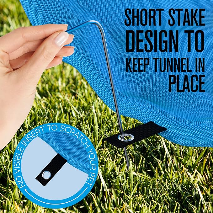 Dog Tunnel, Dog Agility Tunnel, Play, 18 Feet, Small, Medium, Large, Blue | Houseables Agility Equipment, Puppy Obstacle Course, Crawling, Pet Playground, Indoor/Outdoor, Pop Up Set, Exercise Tube, Toy