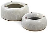 American Made Splash-Reducing Stoneware Pottery Water Bowl (Small 24-oz) | For Cats, Small Pets, and Small Dogs