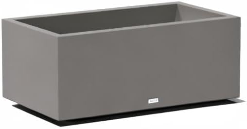 Veradek Block Series Long Box Planter, Large Rectangular | Indoor or Outdoor Use, Durable All-Weather, Drainage Holes, Modern Décor, For Tall Plants, Flowers or Shrubs