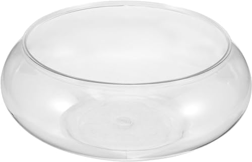 Clear Fish Bowl Vase Bubble Bowl Round Shallow Planter Plastic Container Fish Bowl Aquatic Plant Pot Daffodil Pot Hydroponic Planter Fish Tank Aquarium Bowl