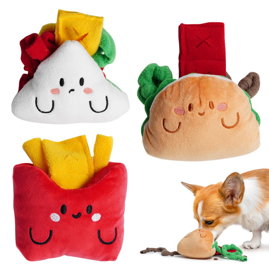 Nocciola Hide and Seek Dog Toys - 3 Pack Interactive Burrow Dog Toys Snuffle Plush Puppy Toys Squeaky Dog Toys with Crinkle Paper Durable Enrichment Dog Toys for Small Medium Dogs