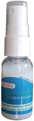 Kids Natural Seal Liquid Bandage Spray - 1oz Moisturizing Nanopolymer Barrier Spray for Custs & Scrapes - Sting Free Protection & Quick-Healing Formula - Mom-Invented - Made in USA