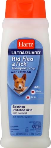 Hartz UltraGuard Rid Flea & Tick Oatmeal Dog Shampoo, 18 oz Bottle