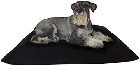 Durable Luxury Comfort Pet Dog Microcushion Pillow Bed with Inner Waterproof Resistant Liner + External Cover for Small to Large Dogs – Complete Bed Set (Black Canvas, 48''x29'')