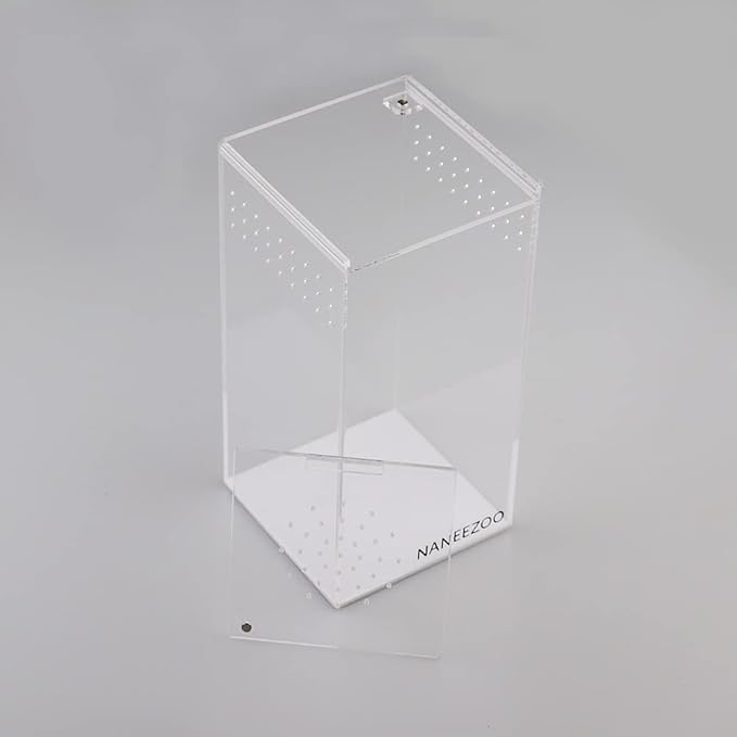 NANEEZOO Magnetic Acrylic Reptile Terrarium Enclosure, Reptile Insect Breeding Box for Small Reptiles, Invertebrates, Mantis, Spider, Cricket, Tarantula