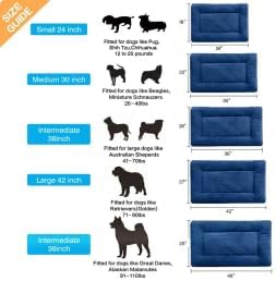 Dog Crate Pad Washable Dog Bed for Crate Small Cozy Mat 24-Inch Navy Blue | Ultra Soft Kennel Pad,Anti-Slip Bottom,Fits for Most Metal Crates,Comfortable Sleeping Pet Mat