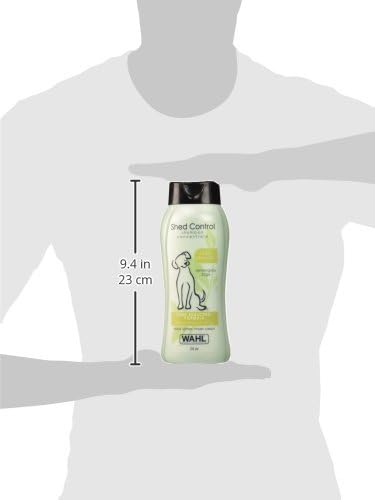 Wahl USA Shed Control Pet Shampoo for Dog Shedding & Dander – Lemongrass & Sage Scent - Contains Oatmeal, & Aloe for Healthy Coats & Moisturized Skin – 24 Oz - Model 820005A