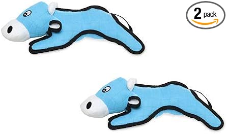 TUFFY® : 2 Pack Cow Dog Toy: Ultra Durable Plush Toy with Multiple Layers & Reinforced Seams, Washable and Floats, Original Construction