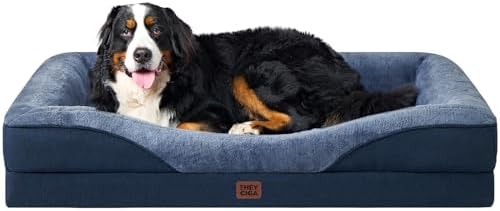 EHEYCIGA Orthopedic XL Dog Bed for Large Dog, Memory Foam Dog Couch, Navy | 48x35 Inch Extra Large Sized Dog Sofa with Sides, Waterproof Liner & Washable Removable Cover, Bolster Pet Couch