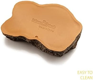 Extra Large Simulation Rock Reptile Feeding Bowls Resin Corn Snake Ball Python Iguana Bearded Dragon Tortoise Food Water Dish Bathing Bowl Habitat Accessories, 9.5 inch x 6 inch, S