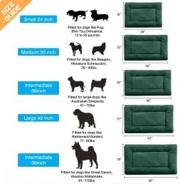 Dog Crate Pad Washable Dog Bed for Crate Large Cozy Mat 48-Inch Green | Ultra Soft Kennel Pad,Anti-Slip Bottom,Fits for Most Metal Crates,Comfortable Sleeping Pet Mat