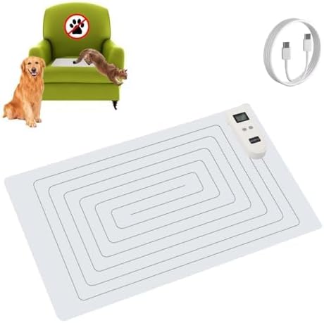 SEERWAY Rechargeable Pet Training Mat 22"x14" - Electric Shock Pad with 3 Modes & Adjustable Intensity to Keep Dogs & Cats Off Furniture, Beds & Counters