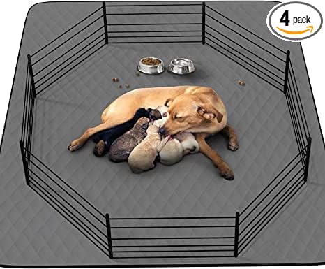 CoolShields Washable Pee Pads for Dogs, 18'' x 24'', Grey, 4 Pack | Ultra-Absorbent Reusable Waterproof Puppy Pad for Crates, Playpens, Carpets, and Floors—Ideal for Dogs, Cats, and Small Pets