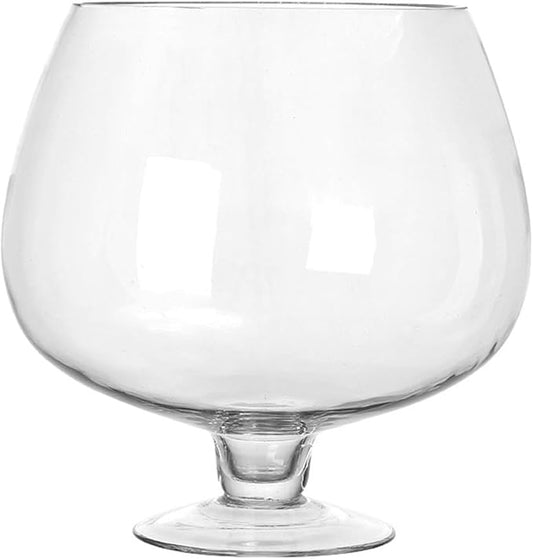 UKCOCO Elegant Glass Fish Bowl: Multi-Functional Betta Fish Tank, Desktop Goldfish Aquarium - Clear Glass Vase for Home Office Decor, 7.47 Inch