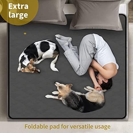 CoolShields Washable Pee Pads for Dogs, 48'' x 65'', Grey, 1 Pack | Ultra-Absorbent, Reusable Waterproof Puppy Training Pad for Crate & Carpet, Fits 24''high 6-panel Playpens.