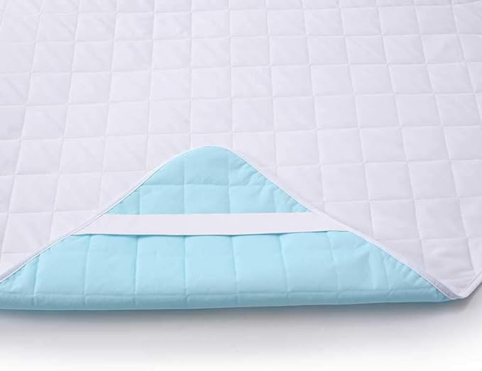 Twin 39"x75" Waterproof Pad with Straps, Incontinence Mattress Protector | KANECH Washable Pee Pad for Bed, Adults, Overnight Bed Protector, Waterproof Mattress Pad, Hold 12 Cups, Fits 5-20" Mattress