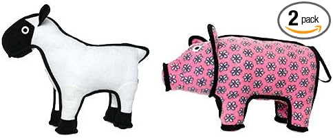 TUFFY® 2 Pack Pig Sheep Large Ultra Durable Plush Dog Toys | Multiple Layers & Reinforced Seams , Washable and Floats , Original Construction