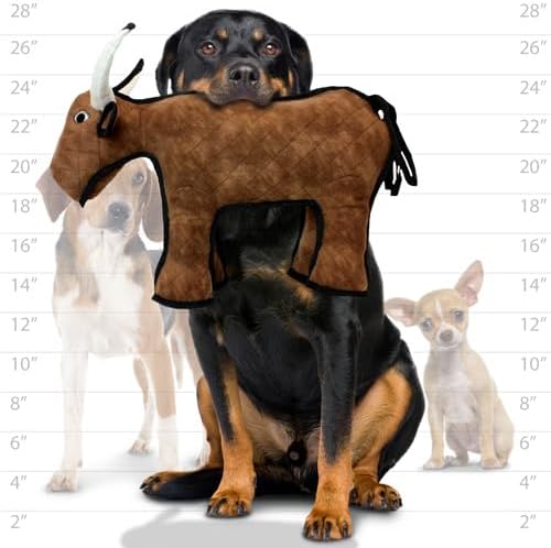 TUFFY® : Bull Dog Toy: Ultra Durable Plush Toy with Multiple Layers & Reinforced Seams, Washable and Floats, Original Construction