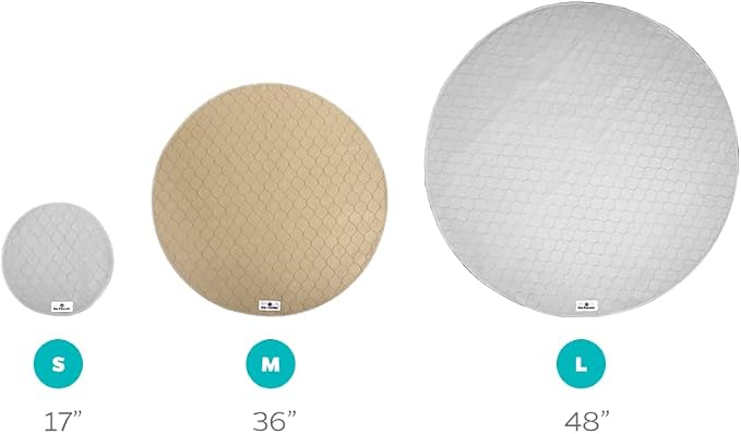Pet Parents® Pawtect® Pads Washable Pee Pads for Dogs (2pack) of Premium Dog Pee Pads, Waterproof Puppy Pads & Reusable Dog Pads, Whelping Pads & Modern Pee Pads for Dogs (Tan/Grey, 17" Round)