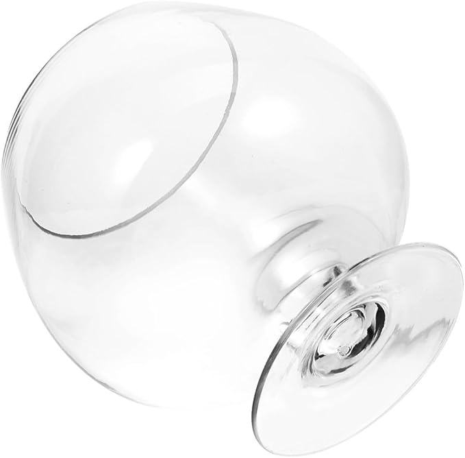 UKCOCO Elegant Glass Fish Bowl: Multi-Functional Betta Fish Tank, Desktop Goldfish Aquarium - Clear Glass Vase for Home Office Decor, 7.47 Inch