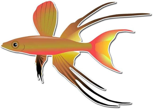 The Threadfin Rainbowfish or Featherfin Rainbowfish Aquarium Fish 3 inch Full Color Indoor Outdoor Vinyl Decal