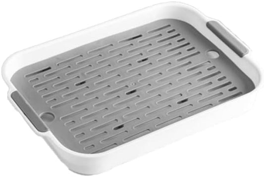 Gigicloud Rabbit Litter Box with Grate, 10.5 x 7.2 Inch Guinea Pig Litter Pan Anti-turnover Pet Toilet Potty Trainer Corner Guinea Pig Training Pan Cage with Toilet Tray For Rabbit Chinchilla Guinea