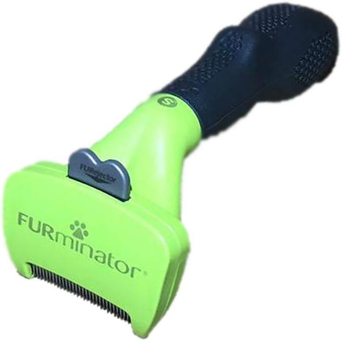 FURminator Small Dog Undercoat deShedding Tool for Short Hair | Reduces Loose Hair From Shedding, Easy Clean-Up, For Dogs Less Than 25 lbs, Use Weekly, Ergonomic Handle For Comfort