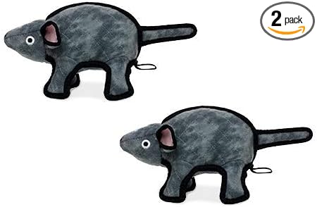 TUFFY® : 2 Pack Mouse Dog Toy: Ultra Durable Plush Toy with Multiple Layers & Reinforced Seams, Washable and Floats, Original Construction