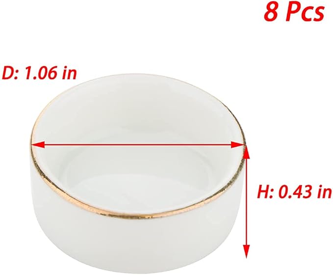 DQITJ 8 Pcs Hermit Crab Ceramic Water Bowl, Tarantula Mini Food Dish for Hermit Crab Tarantula Spider Millipede Tiny Bugs