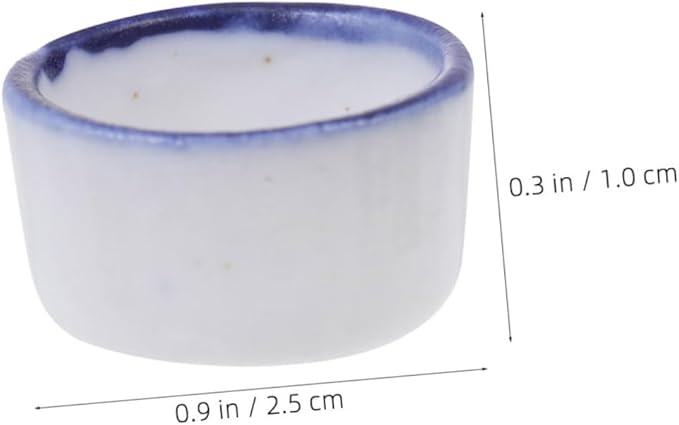 Happyyami 12pcs Mini Ceramic Reptile Water Dish for Enclosures Space-Saving Feeding Bowl for Small Pets Versatile Design for Species