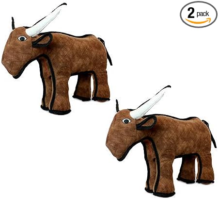 TUFFY® : 2 Pack Bull Dog Toy: Ultra Durable Plush Toy with Multiple Layers & Reinforced Seams, Washable and Floats, Original Construction