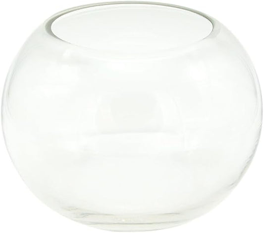 WGV Bowl Glass Vase, Diameter 5.1", Height 3.75", Open Width 3", (Multiple Sizes Choices) Clear Bubble Planter Terrarium Fish Bowl for Wedding Event Home Decor, 1 Piece (VBW0005)