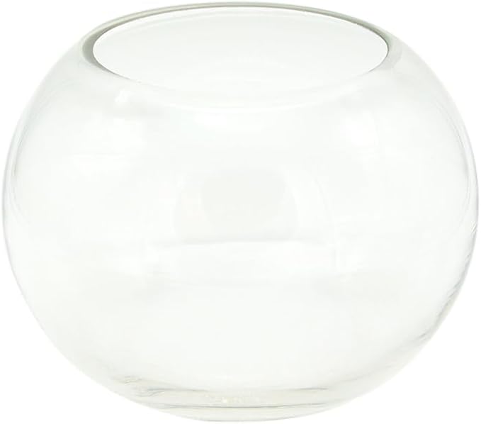 WGV Bowl Glass Vase, Diameter 5.1", Height 3.75", Open Width 3", (Multiple Sizes Choices) Clear Bubble Planter Terrarium Fish Bowl for Wedding Event Home Decor, 12 Pieces (VBW0005)