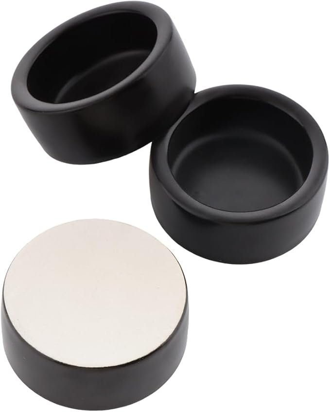 3 Pack Reptile Ceramic Feeding Bowl Food and Water Dish Anti Escape Bowl for Small Reptile Spider Lizard Gecko Frog Turtle Hermit Crab (Black)