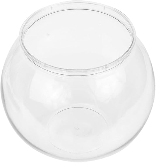 PRETYZOOM 1 Gallon Plastic Fish Bowl Clear Spherical Aquarium Tank for Betta Fish Turtle Shrimp and Small Aquatic Pets Multi-Functional Water Plant Pot and Desk Decor
