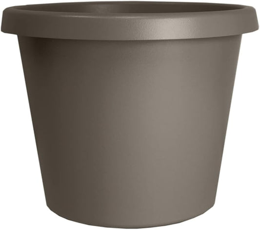 The HC Companies Prima Round Plastic Plant Pot w/Rolled Rim - Lightweight & UV Resistant Flower Pot for Herbs & More - Outdoor & Indoor Plant Pots w/Drainage (14 inch, Cappuccino, Pack of 1)