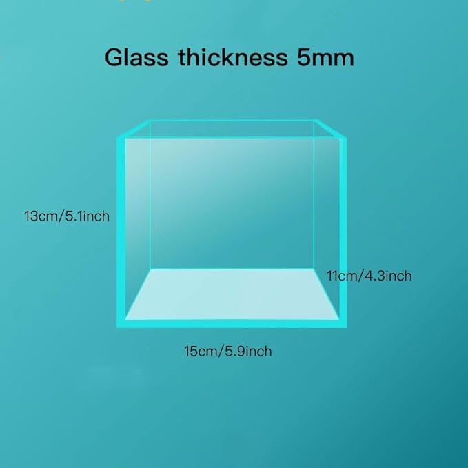 AWXZOM Small Nano Tall Rimless Tank, Glass Fish Tank, Betta Tank (0.7 Gallon, 5.9x4.3x5.1in/15x11x13cm)