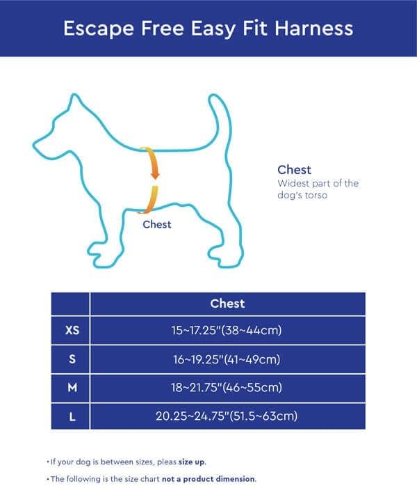 Gooby Escape Free Easy Fit Dog Harness, Step-in, Blue, Small | Patented escape-free frame; Contracts if they back out; Step-in easy on/off; Machine washable; Light POM leash ring