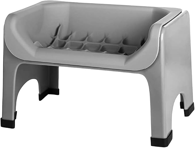 Fluff Trough Elevated Slow Feeder Dog Bowls | Puzzle Cat Bowl with Vet Approved & Non-Toxic Silicone Minimizes Neck Strain | Slow Feeder Bowl Inset Ideal for Flat Face Pets (Grey)