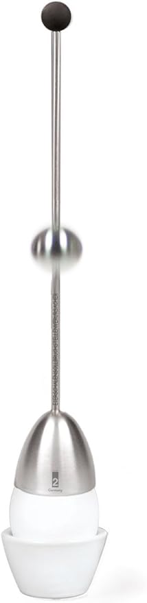 The Original Clack Egg Opener - German Engineered Stainless Steel Egg Topper - Premium Quality Egg Accessories (Wooden Top)