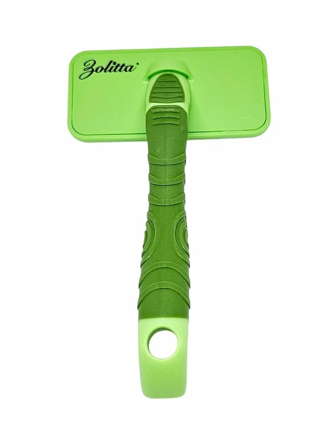 Small Green Grooming Fluffing Brush for Dogs Doodle Poodle Small Dogs
