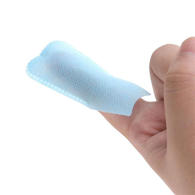 Beavorty Finger Brush Teeth Wipes 50 Pcs Disposable Deep Cleaning Teeth Wipes Deep Teeth Cleaning Finger Oral Wipes for Oral Brush Ups Mini Toothbrush, Individual Package