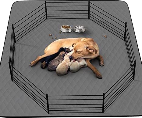 CoolShields Washable Pee Pads for Dogs, 48'' x 65'', Grey, 1 Pack | Ultra-Absorbent, Reusable Waterproof Puppy Training Pad for Crate & Carpet, Fits 24''high 6-panel Playpens.