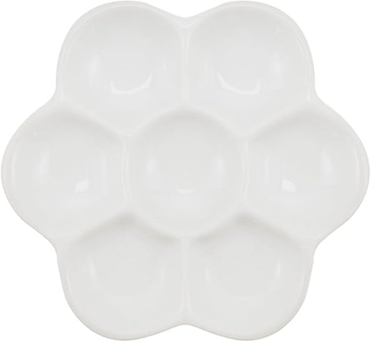 3.5" Hermit Crab Ceramic Food Dish,7 Compartments Ceramic Anti-turning Food & Water Bowl for Hermit Crab Tarantula Snail