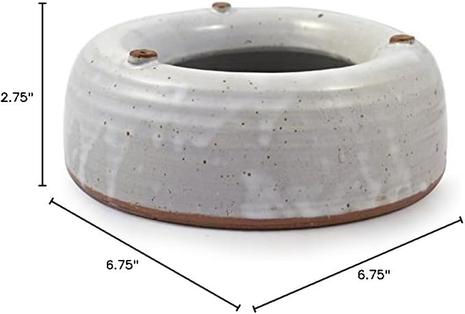 American Made Splash-Reducing Stoneware Pottery Water Bowl (Small 24-oz) | For Cats, Small Pets, and Small Dogs