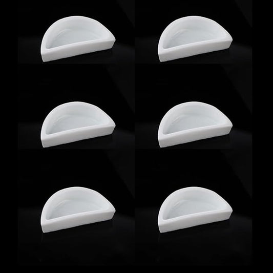 6 Pcs Spider Micro Water Bowl Hermit Crab Mini Ceramic Dish for Spider Hermit Crab Tarantula Millipede (Semicircle Shape)