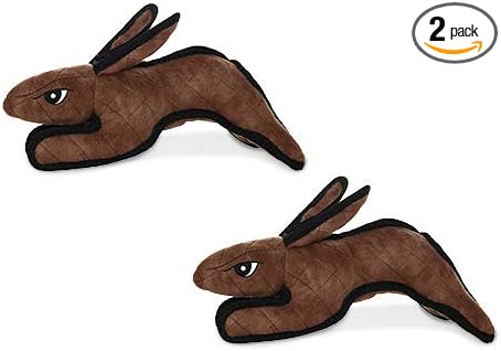 TUFFY® : 2 Pack Rabbit Dog Toy: Ultra Durable Plush Toy with Multiple Layers & Reinforced Seams, Washable and Floats, Original Construction