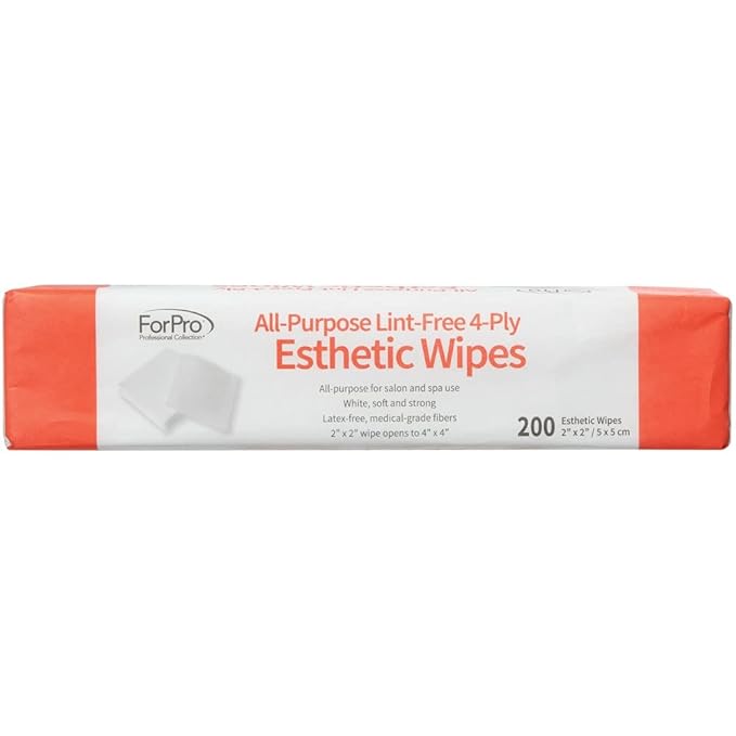 ForPro Professional Collection All-Purpose Lint-Free 4-Ply Esthetic Wipes, for Salon and Spa Use, Soft, Strong and Durable, Latex-Free, 2” x 2”, 200-Count (Pack of 6)