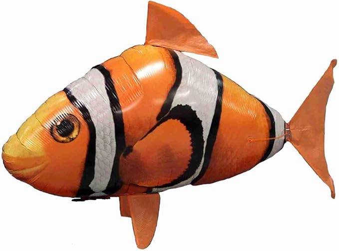 JTLB Remote Control Flying RC Toy for Kids, Inflatable Balloon with Controller, Fun Indoor Family Office Party Toy (orange clownfish)