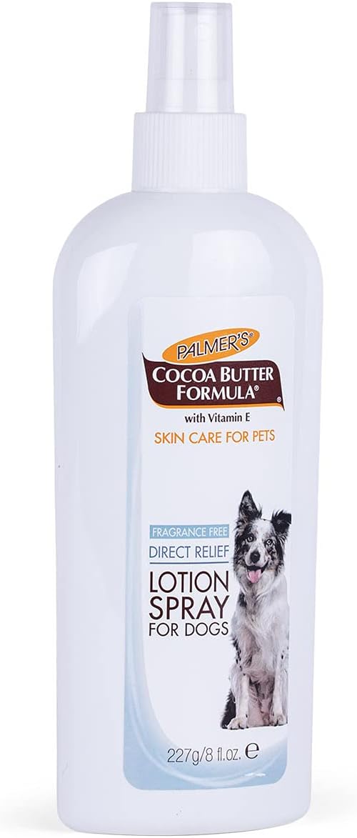 Palmer’s for Pets Cocoa Butter Formula Direct Relief Spray-On Lotion for Dogs,Moisturizing Dog Skin Care Spray to Help Soothe Dry and Itchy Skin with Easy Spray Application,8 Fl Oz,(Pack of 2)